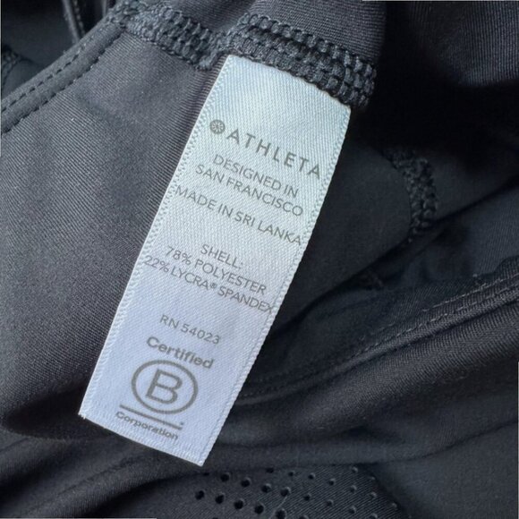 ATHLETA Persistence Laser Cut 7/8 Black Leggings S/487669 Fitness Yoga M - Picture 4 of 5